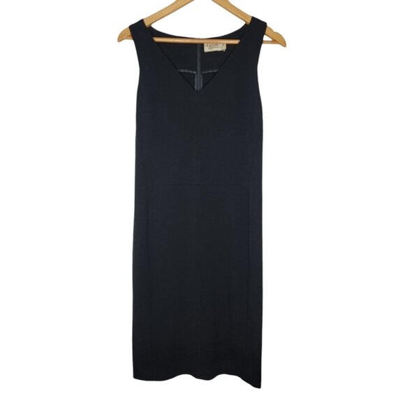 M.M. LAFLEUR Size 12 Black Sleeveless‎ Midi V-Neck Dress Women's - Picture 1 of 7